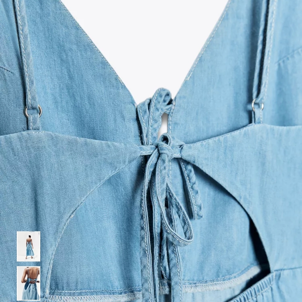 Zara Sky Blue Tie-Front Midi Dress - Picture 9 of 11